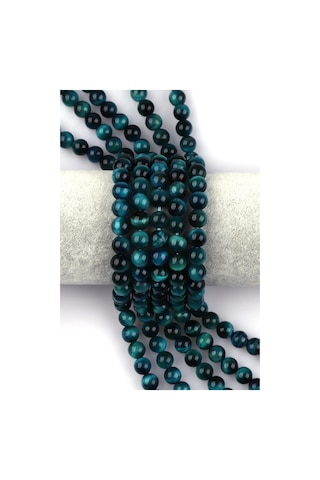 Turkuaz Kaplan Gözü Doğal Taş Dizi 8 Mm Küre Kesi Altın