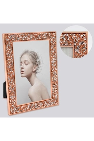 Novahub Gümüş Elektroliz Rhinestone Kenar 5/6/7 İnç Fotoğraf Çerçevesi