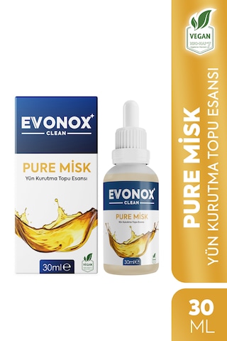 Evonox Clean Çamaşır Yün Kurutma Topu Esansı Pure Misk 30 Ml Tekli