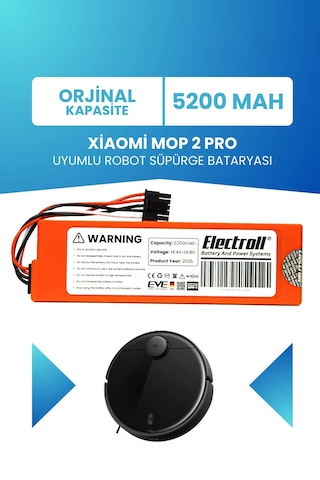 Xiaomi Mop 2 Pro Batarya Mjst1shw 5200mah