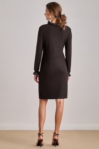 Diz Boy Kahverengi Örme Elbise Kahverengi