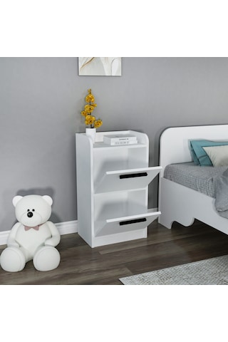 Arnetti Luses 2 Çekmeceli Modern Tasarım Genç Odası Komodin,beyaz