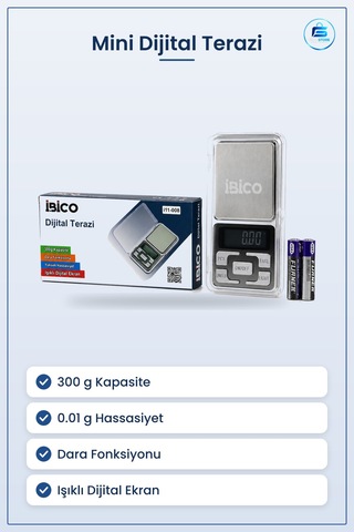 Terazi Mini Hassas Dijital 300g 0.01g Şeffaf Kapaklı Cep Tipi Tak