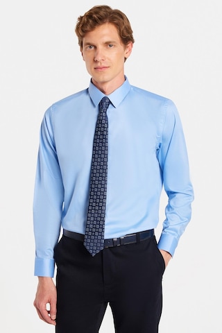 Tudors Erkek Slim Fit Non-ıron Pamuklu Doğa Dostu Ekoteks Belgeli Ütü Gerektirmez Açık Mavi Gömlek-32995 Açik Mavi