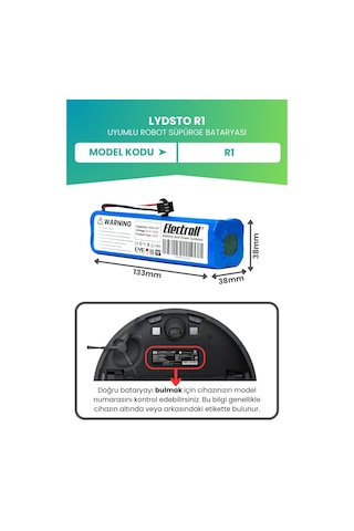 Lydsto R1 Batarya 6.400mah Pil Robot Süpürge Batarya