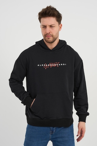 Alexander Gardi Alexandergardı Özel Unisex Baskılı Kapüşonlu Kanguru Cepli Sweatshirt Unx-0017602 Siyah