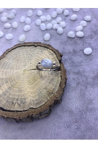 Ay Taşı Gümüş Yüzük Doğal Taş 925 Ayar - 200920629