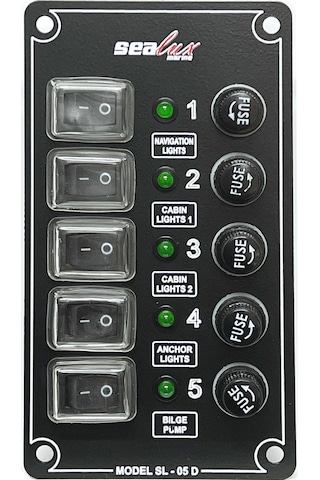 Switch Panel 5 Anahtarlı Izoleli Dikey