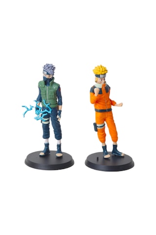 Naruto: Shippuden Naruto Uzumaki Kakashi Hatake Anime Manga Karakter Figür Seti 2 Kahraman Bir Arada Naruto - Bandai