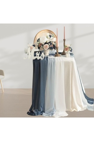 Novahub Organik Bordo Düğün Kemeri Şifon Masa Örtüsü - 75x600 Cm - Dekoratif Çardak Perde Bordo