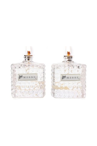 MİSSİ 2Lİ BLACK VANİLYA KOKULU KARE KRİSTAL CAM ŞİŞE KANDİL SETİ ( 2X100 ML)