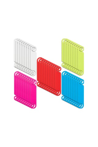 Teltree 50 Adet Çok Renkli Kabloları Etiketleme Seti - Plastik Malzemeyle Yazılabilir Kablo Tanımlayıcı 5 Renk Her 10 Adet