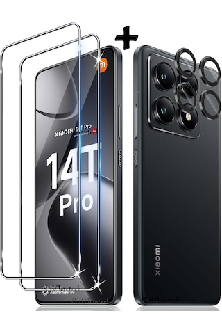 Xiaomi Mi 14t Pro Kamera Koruma Lens Koruyucu Cam + Ekran Cam Set