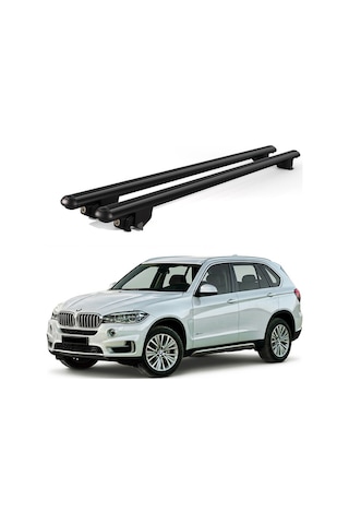 Kanca Bmw X5 F15 2014-2018 Uyumlu Siyah Kilitli Ara Atkı 130cm Port Bagaj Tavan Barı