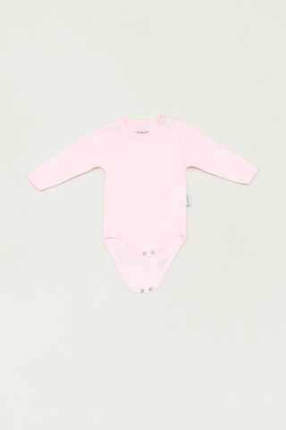 Fullamoda %100 Pamuk Bisiklet Yaka Unisex Çocuk Zıbın 25mcck4411128123-pudra Pudra