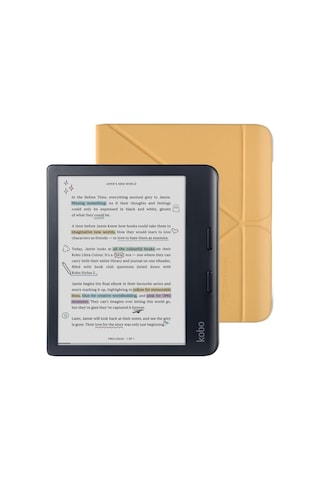 Kobo Libra Colour Siyah Kılıf Seti Sarı