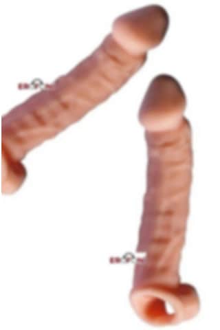 Erofoni Yeni Nesil Ucu 7 Cm Dolgulu Ultra Süper Realistik 20 Cm Kaliteli Uzatmalı Penis Kılıfı