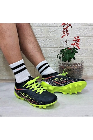 M.p 1359 Siyah-sarı Termal Likralı Krampon Futbol Ayakkabı 001