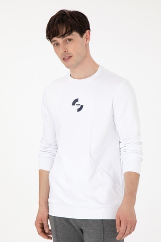 U.S. Polo Assn. Erkek Regular Fit Bisiklet Yaka Beyaz Sweatshirt 50290778-VR013