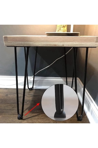 Kalın Metal Çubuklu 10'lu Silikon Mobilya Bacak Koruyucuları Siyah Diğer