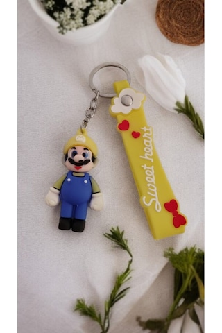 3d Sevimli Süper Mario Figürlü Anahtarlık "sweet Heart" Tasarımı İle Çanta Aksesuar 1 Adet