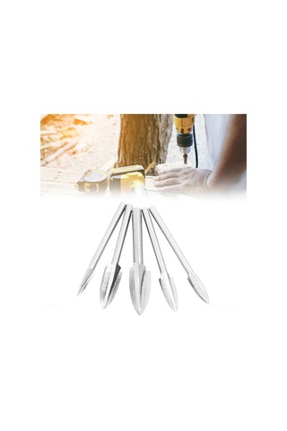 Geeroyoo 5 Parça Ahşap Oymak Matkap Ucu Seti - Hızlı Çelik Malzeme, 3-8mm Çap Aralığı