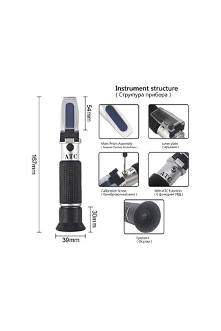 Taşınabilir Şeker Brix Refraktometre El Tipi Optik Süt Refratometro 0-32% Brix Suyu Test Cihazı Atc'de Dahili Kutu Yok