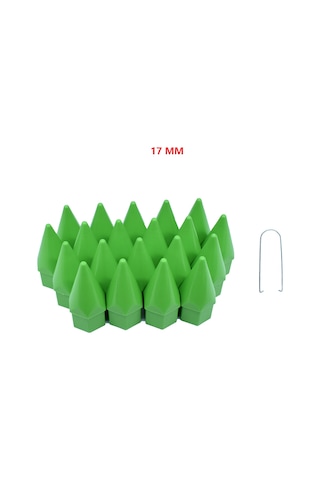 Bijon Kapağı Sivri 17 Mm Yeşil 20 Li Set