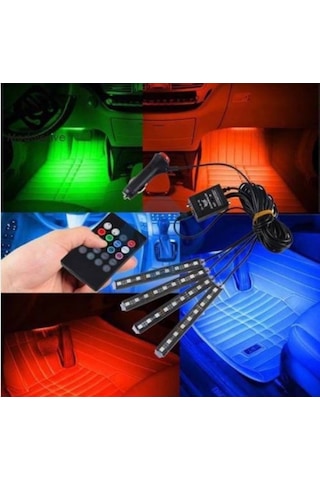 Ayak Altı Aydınlatma Led Araç Içi Sese Duyarlı Rgb Led Kumandalı (540120184)