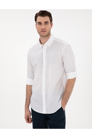 Pierre Cardin Erkek Beyaz Gömlek Desenli 50303388-vr013 Beyaz