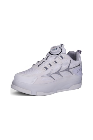 Nstil Unisex Yetişkin Çocuk Spor Ayakkabı Akıllı Bağcıklı Çıkarılabilen Patenli Işıklı Sneaker 003 Beyaz
