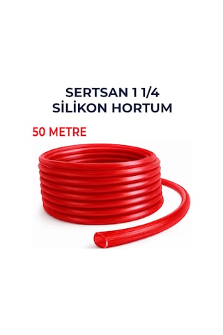 Silikonlu Bahçe Hortumu 1 1/4 İnç 50 Metre Kırmızı - Dayanıklı Sulama Hortumu