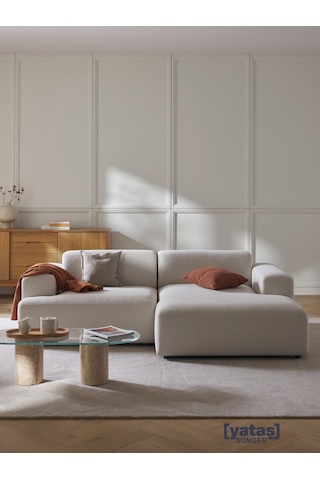 Most Mollista 2 Modül Sağ Köşe Koltuk 01 Kırık Beyaz Keten Kumaş