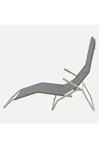 Katlanır Metal Şezlong, Havuz Şezlong Açık Gri
