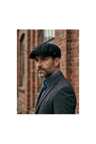 Emybox Erkek Kaşe 8 Köşe Kasket Şapka Klasik Retro- Peaky Blinders Tarzı Lastikli Standart Beden R