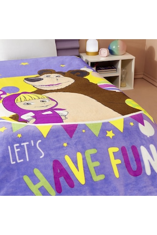 Lisanslı Masha And The Bear Fun Tek Kişilik Battaniye 000000001500218700 Çok Renkli