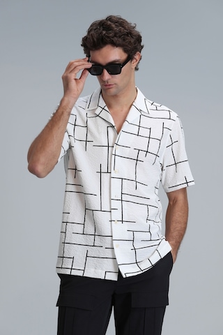 Lufian Erkek Taner Basic Regular Fit Gömlek 111010608 Ekru