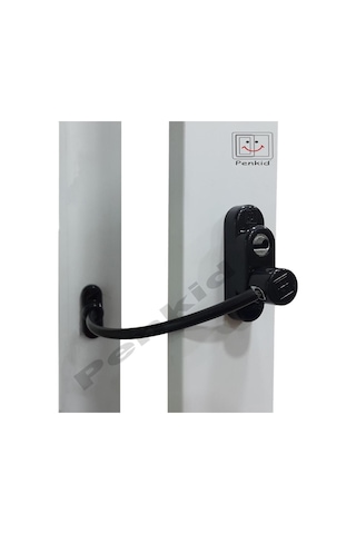 7 Adet Penkid Çelik Halatlı Pvc Pencere Emniyet Çocuk Kilidi Siyah