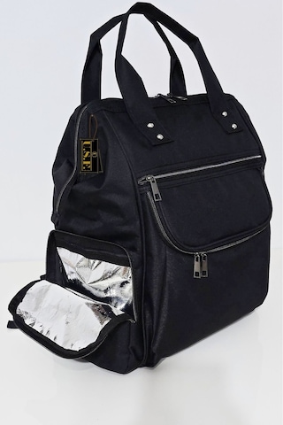 Bebek Bakım Çantası Organizatör Fonksiyonel Lüx Anne Bebek Bakım Sırt Çantası Mrs Silver Siyah