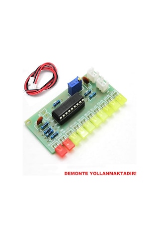 LM3915 10 Led Vumetre Kit DIY Led Elektronik Ses Müzik Demonte
