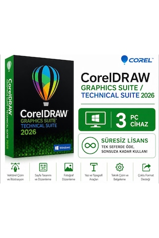 Corel Coreldraw Graphics Suite/technical Suite 2026 Windows - 3 Pc Süresiz Dijital Kod Corel Coreldraw Graphics Suite/technical Suite 2026 Windows - 3 Pc Süresiz Dijital Kod
