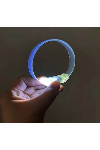 3 Modlu Pilli Led Işıklı Esnek Parti Bilekliği Beyaz 3+