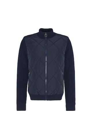 Barbour Newland Zip Through Knitted Jumper Kazak Ny91 Navy Lacivert
