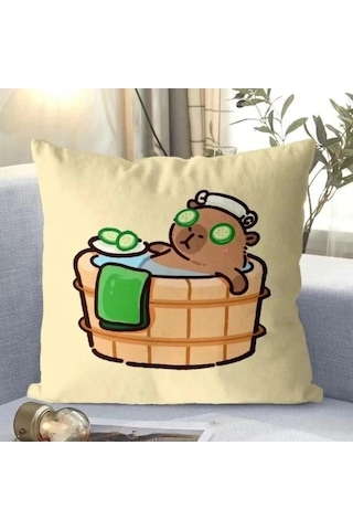 Zyzqstore Sevimli Capybara Karikatür Yastık, Kawaii Çok Renkli Yastıklar, Atmak Kare Yastıklar, Bebek Erkek Kız Çocuklar İçin Çok Renkli