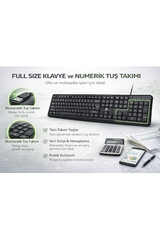 Yk Design Yk-40 Kablolu Standart Klavye Usb Q Türkçe Tuş Dizilimi Siyah