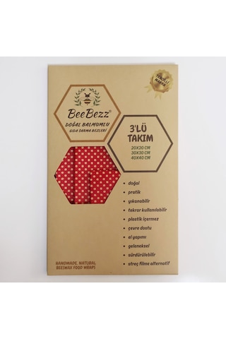 Beebezz 3'lü Set / Kırmızı Puantiye Kırmızı Puantiye