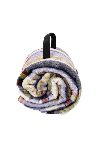 Peluş Polar Kamp Battaniyesi - Haki Ekose - Acil Durum Battaniye - Argeus Camp Çok Renkli