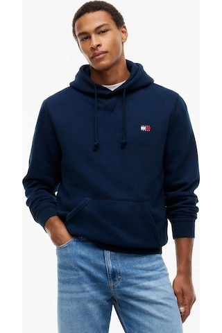 Tommy Hilfiger Tjm Reg Badge Hoodıe Ext Erkek Mavi Sweatshirt - Dm0dm23606