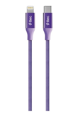 Ttec AlumiCable Type-c Lightning Hızlı Şarj Kablosu 150cm 2DK41MR Mor