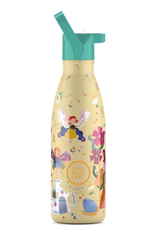 Cool Bottles Çelik Termos Pipetli Matara - The Kids Bottle - Magical Fairies 350ml Sarı